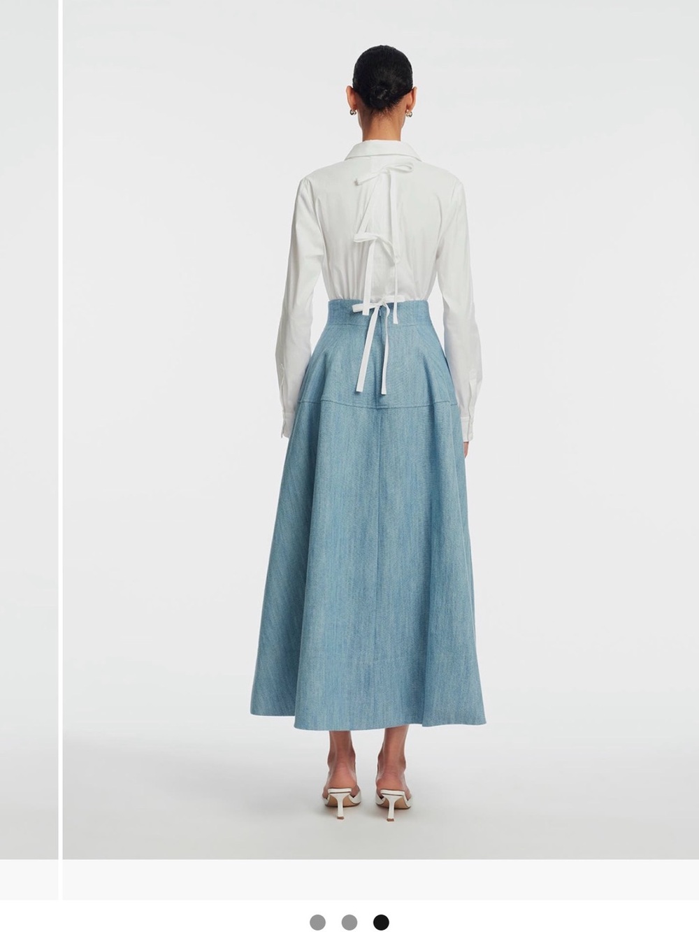 Lela Rose Cotton Poplin Bow Back Shirt